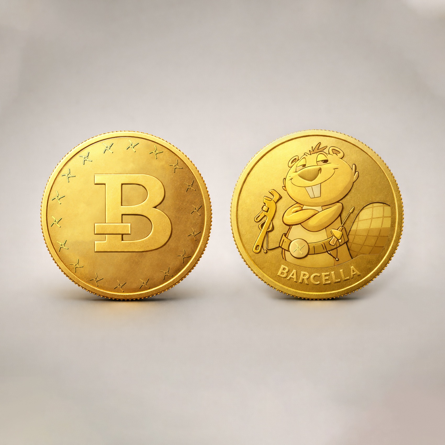 Fronte e retro del Barci Coin
