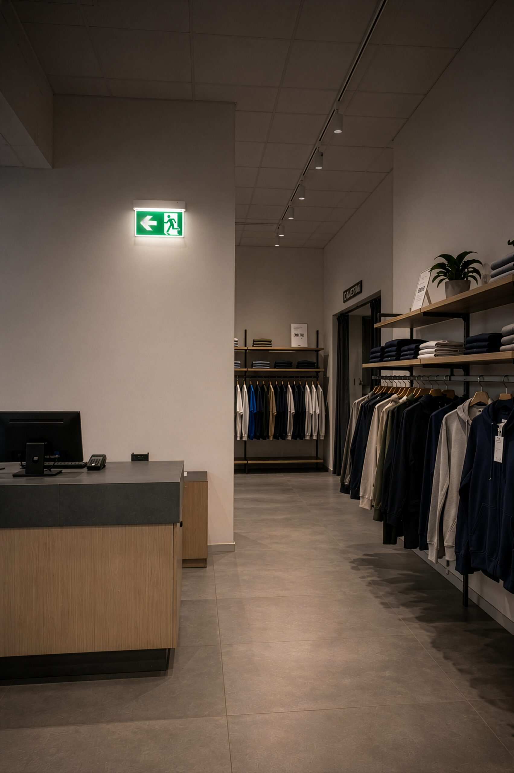 Beghelli EXIT PRO installata in ambiente retail