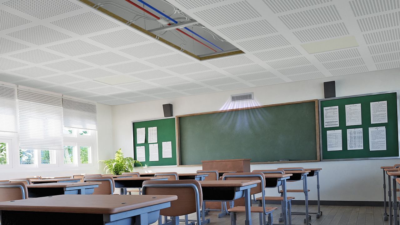 Sistema radiante RDZ e ventilazione meccanica controllata per le scuole