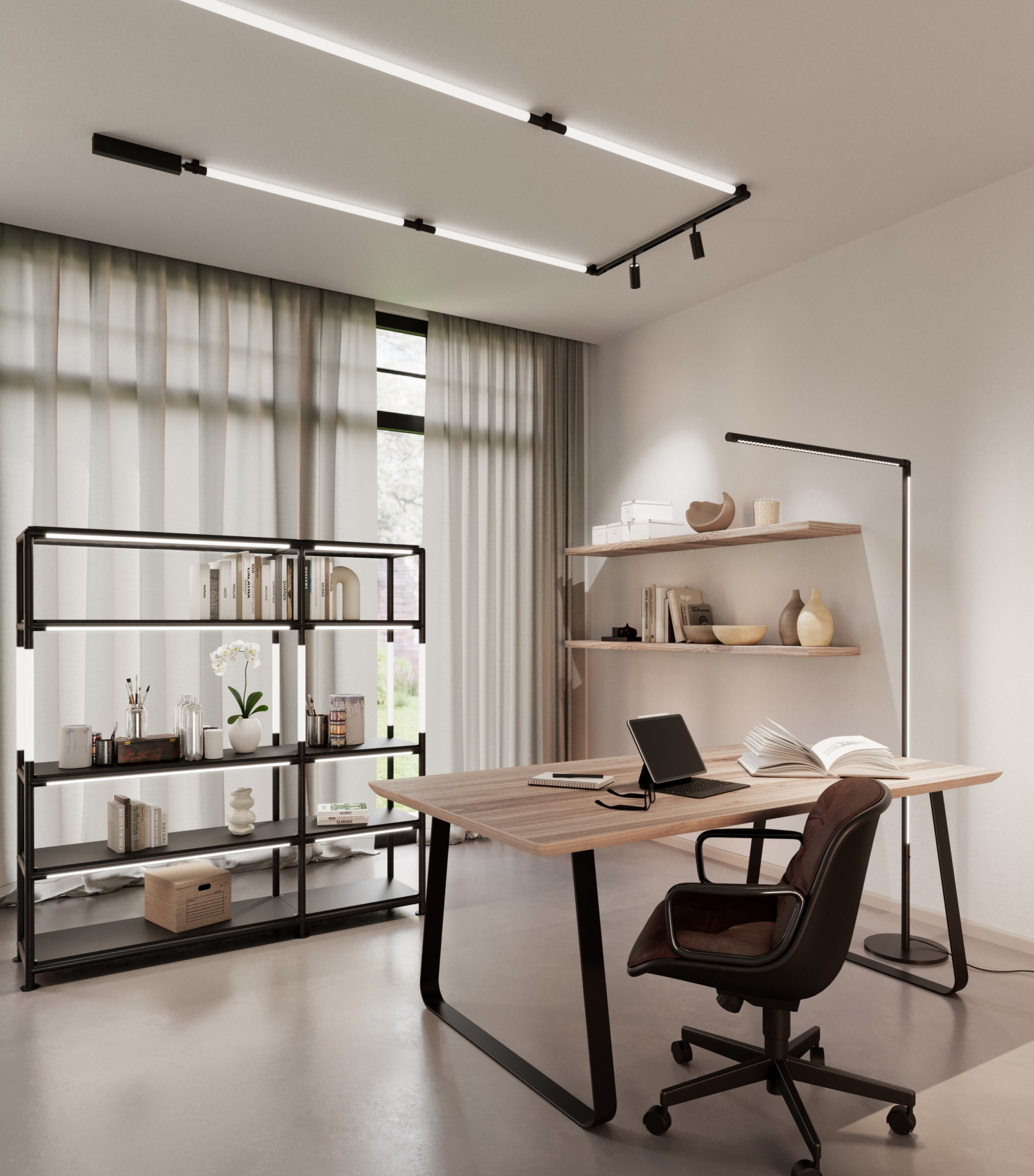 Sistema lineare LED Limitless di Novalux in ambiente ufficio
